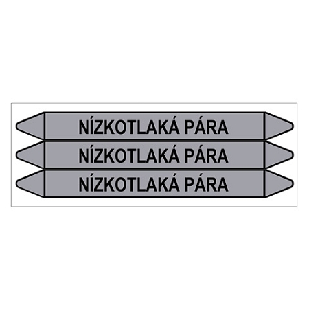 Značení potrubí, nízkotlaká pára,3 ks, 355 × 37 mm